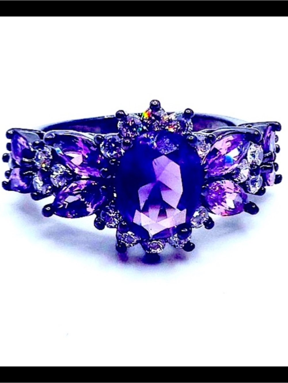 Women's Purple multi stone ring  Anniversary Ring NWT